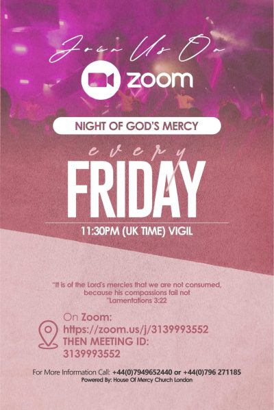 house of mercy church worldwide Friday service